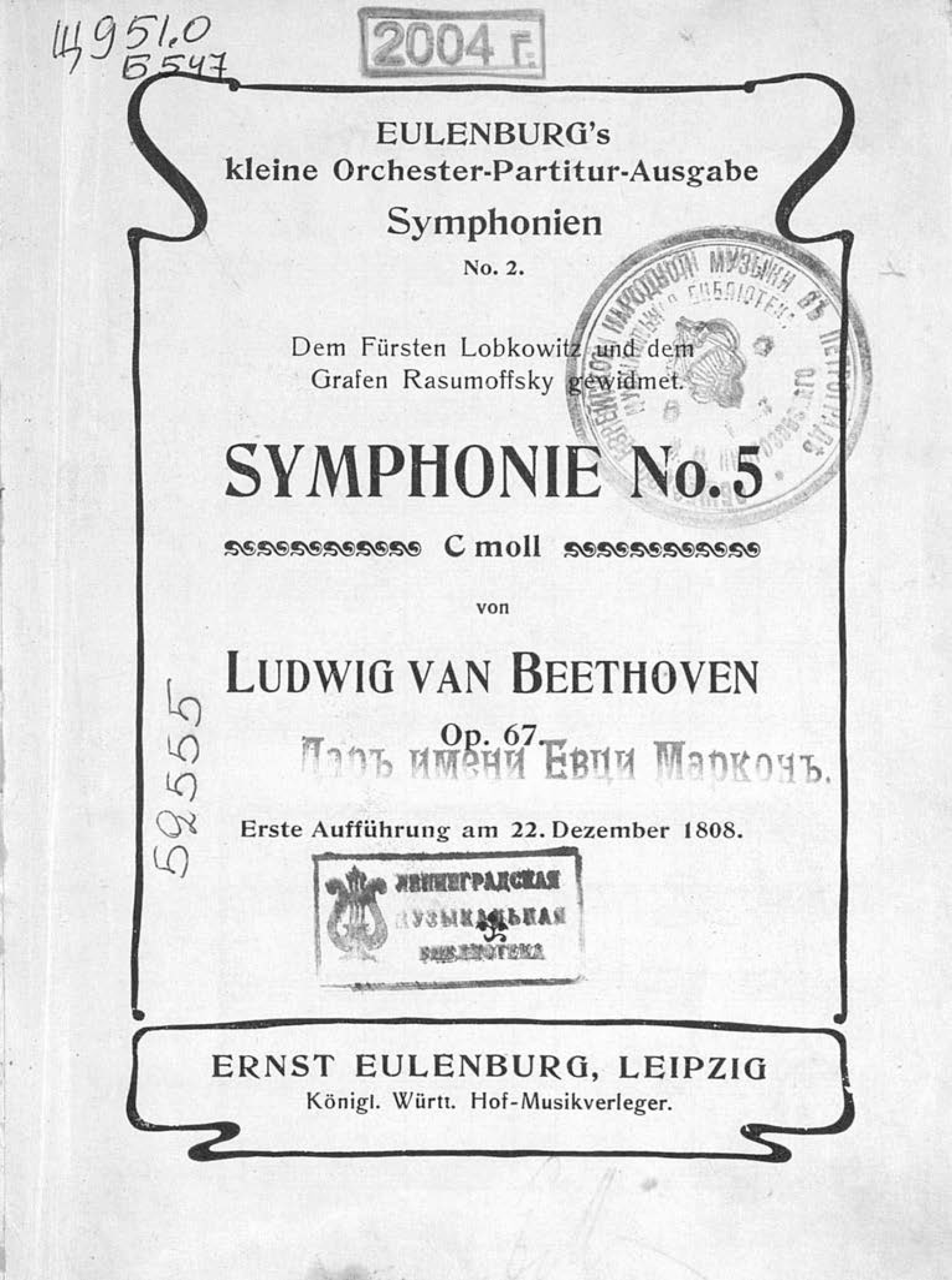 Symphonie№ 5 c-moll, op. 67 von Ludwig van Beethoven