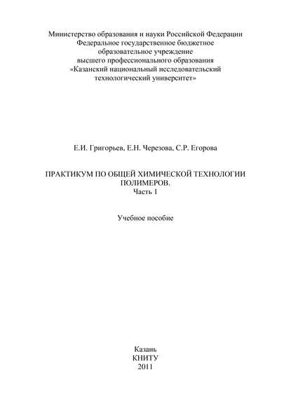 Е. И. Григорьев — Практикум по общей химической технологии полимеров. Часть 1