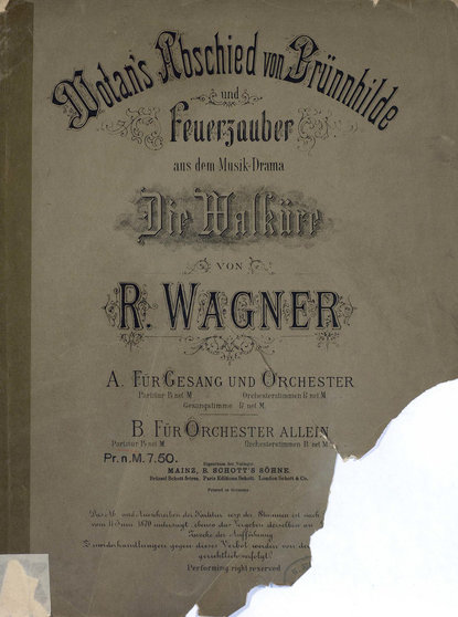 Рихард Вагнер — Wotan's Abschied von Brunnhilde u. Feuerzauber aus dem Musik-Drama "Die Walkure" v. R. Wagner