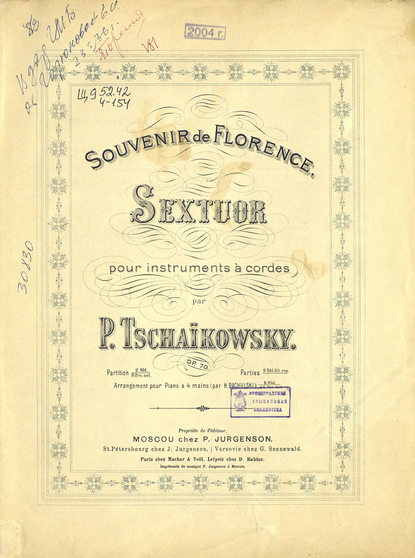 Петр Ильич Чайковский — Секстет для 2-х скрипок, 2-х альтов и 2-х виолончелей