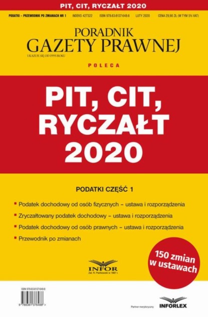 praca zbiorowa - PIT CIT Ryczałt 2020