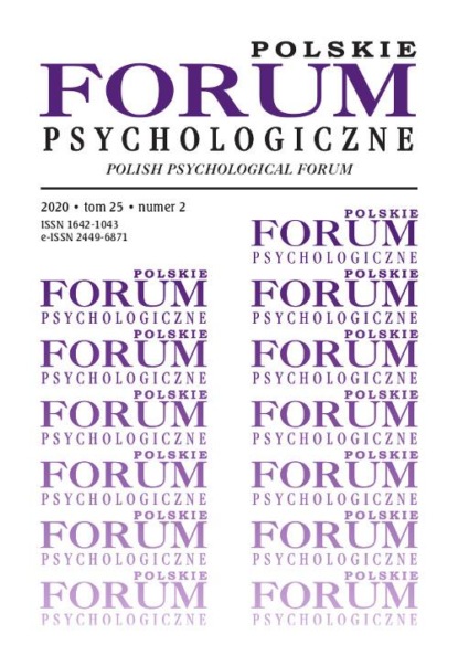 

Polskie Forum Psychologiczne tom 25 numer 2